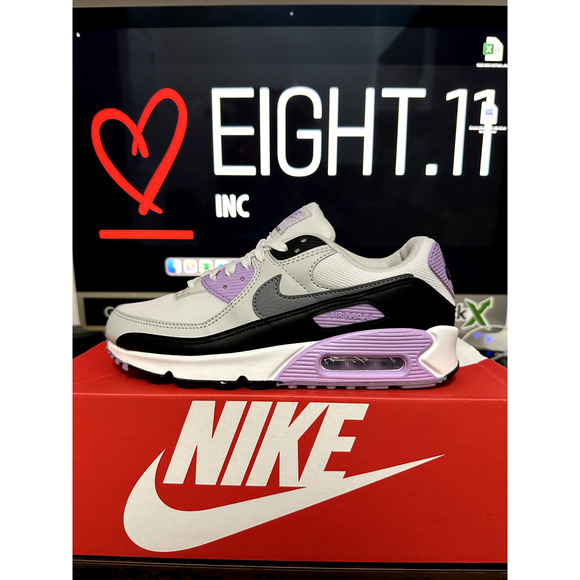 Nike Shoes - NEW WOMEN'S SIZE 6 Nike Air Max 90 White Lilac Purple White Sneakers DH8010-103